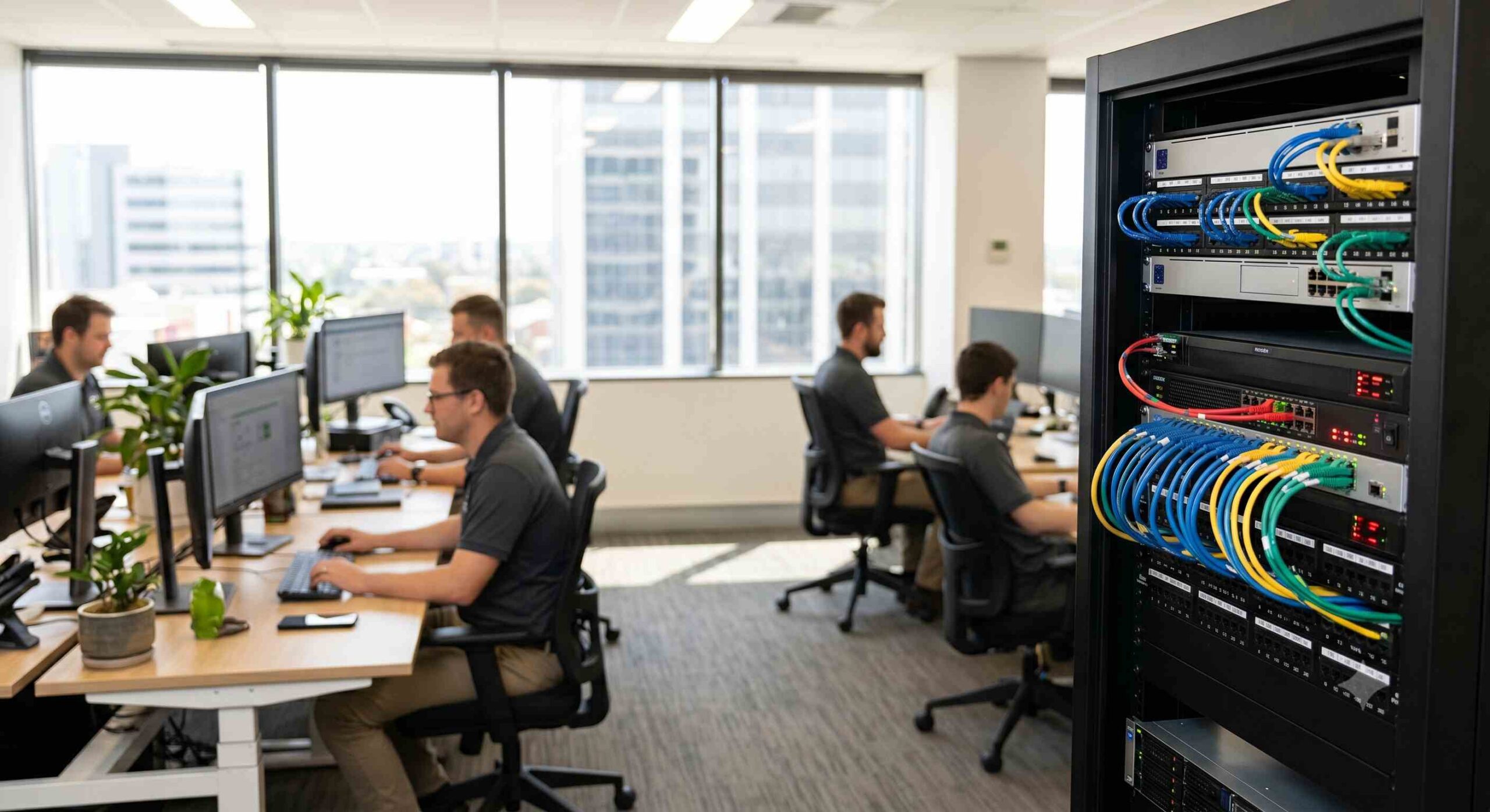 IT Professionals collaborating and optimizing workflows